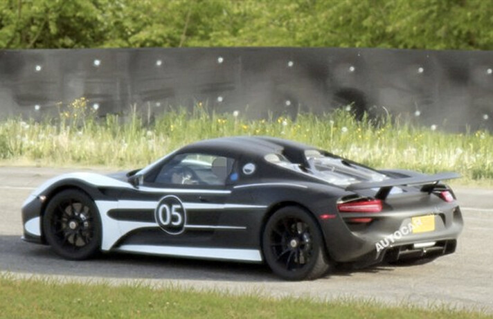 The 918 Spyder prototype is finished in a paint finish designed to disguise elements of its design.