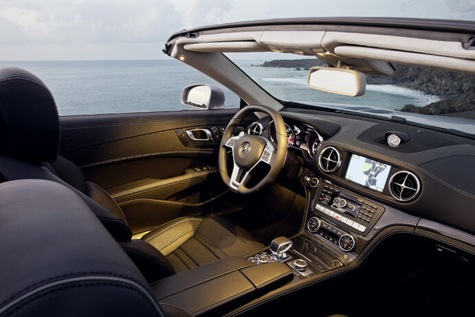 The car has a generous level of standard equipment, including lamb leather and a Swiss clock.