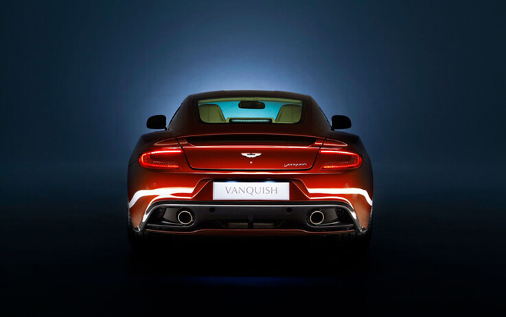 The rear has a few tweaks, too. The huge spoiler seen on the DBS has vanished, but it does gain a super-thin spoiler.
