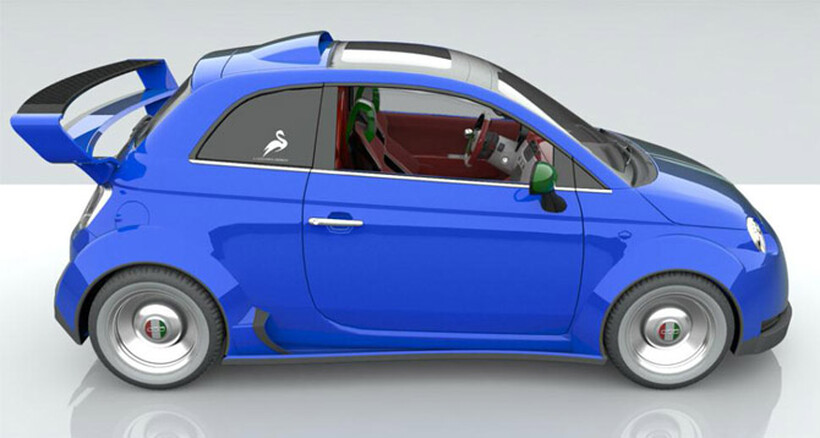 It features a large roof-mounted air intake and an even bigger rear spoiler.
