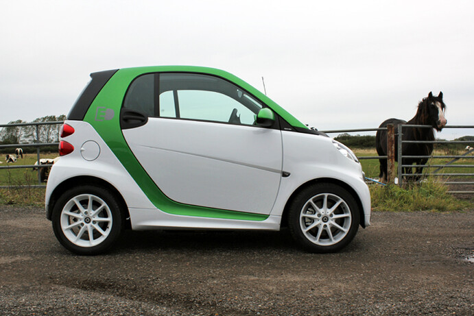The Electric Drive looks almost identical to the standard petrol-powered car but for a green Tridion safety cell.