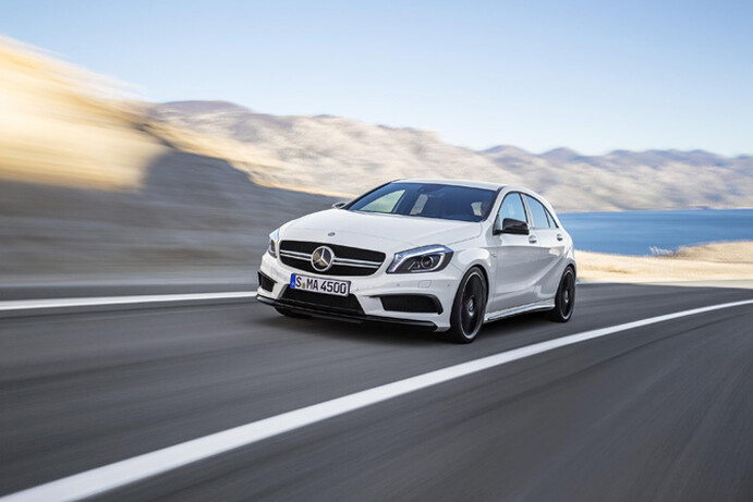 The Merc A45 AMG can outrun pretty much anything, believe it or not.