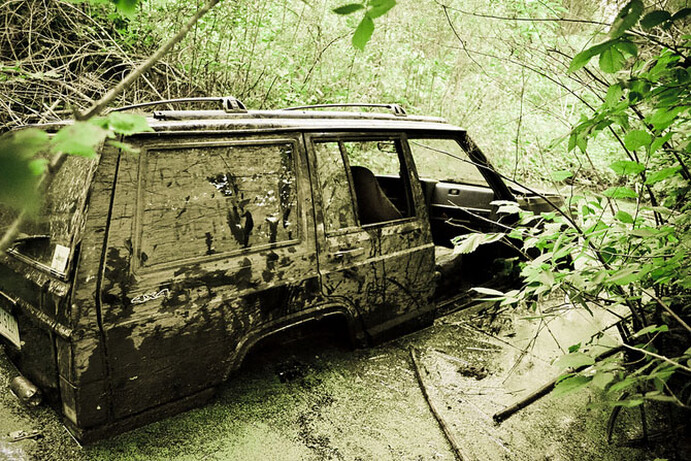 At the next swamp, turn left.