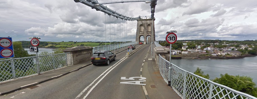 The Menai Bridge where the speed limit drops from 40mph to 30mph.