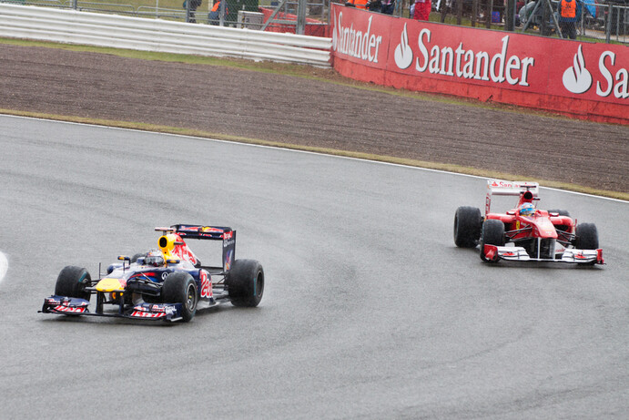 Vettel and Alonso duke it out on track.