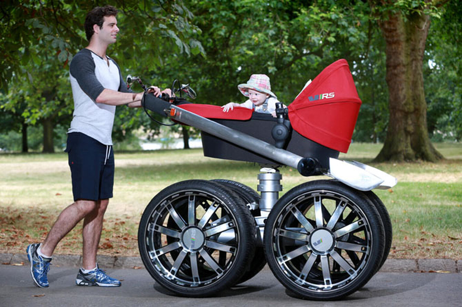 Skoda celebrates Octavia vRS with Mega-Man Pram