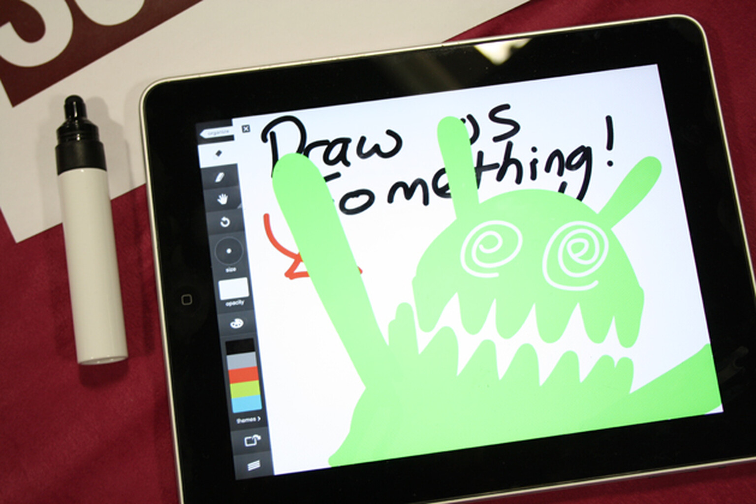 Scribbly marker-pen style stylus with an iPad: Hands-on photos
