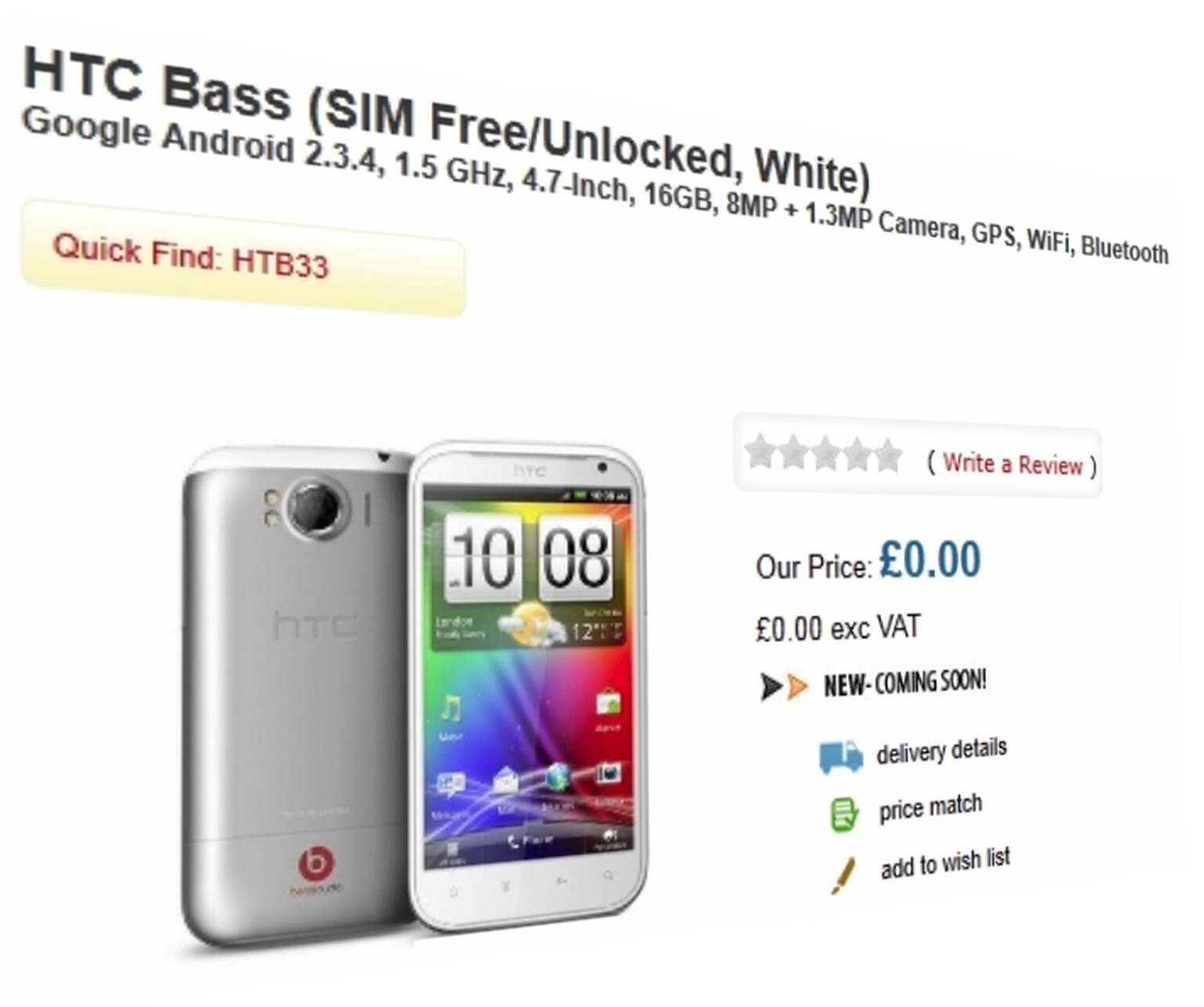 HTC Runnymeade gets less ridiculous name, the HTC Bass
