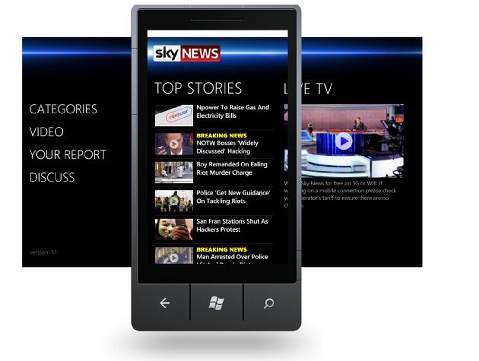 Sky News app launches on Windows Phone 7