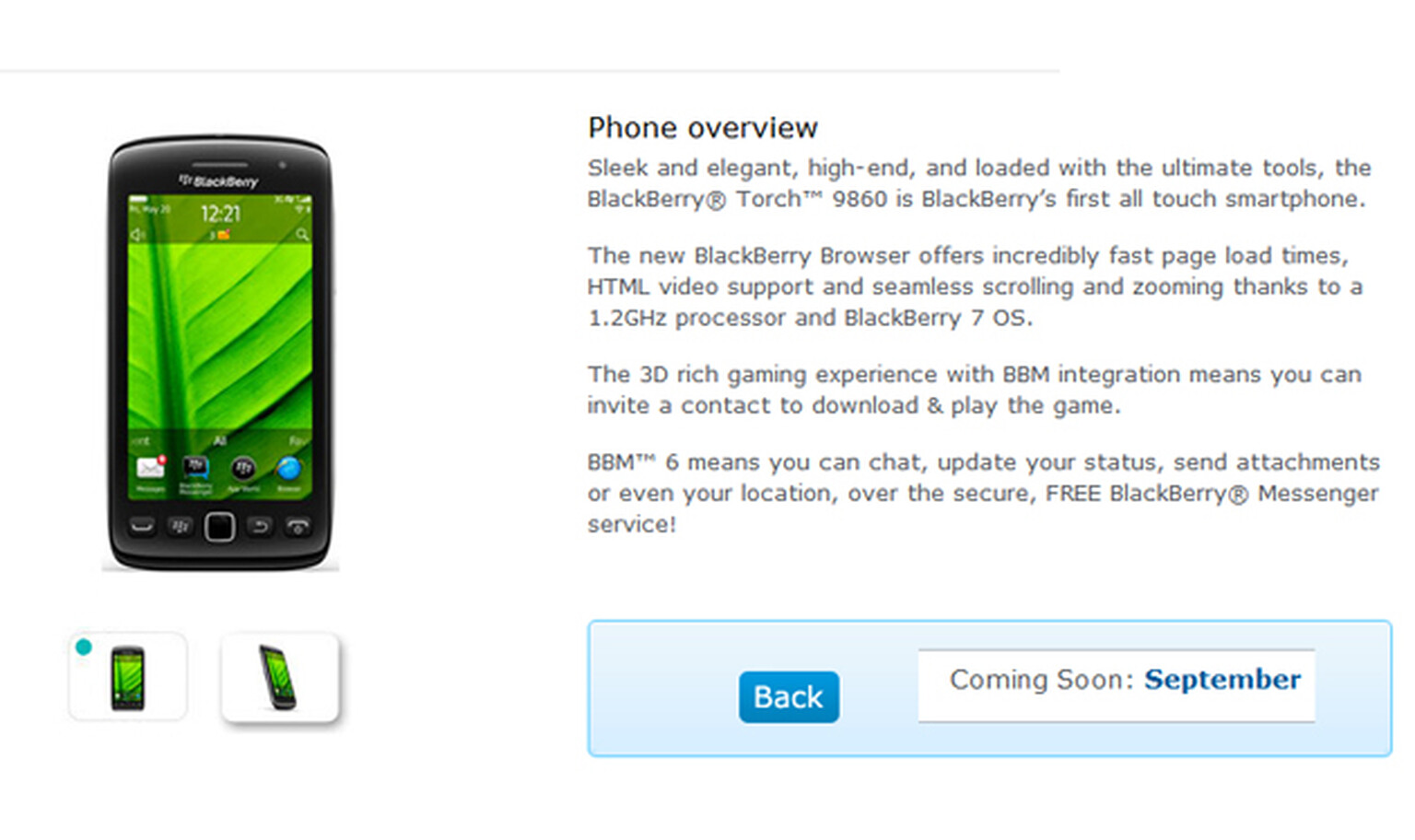 BlackBerry Torch 9860, 9810 and Curve 9360 coming to O2