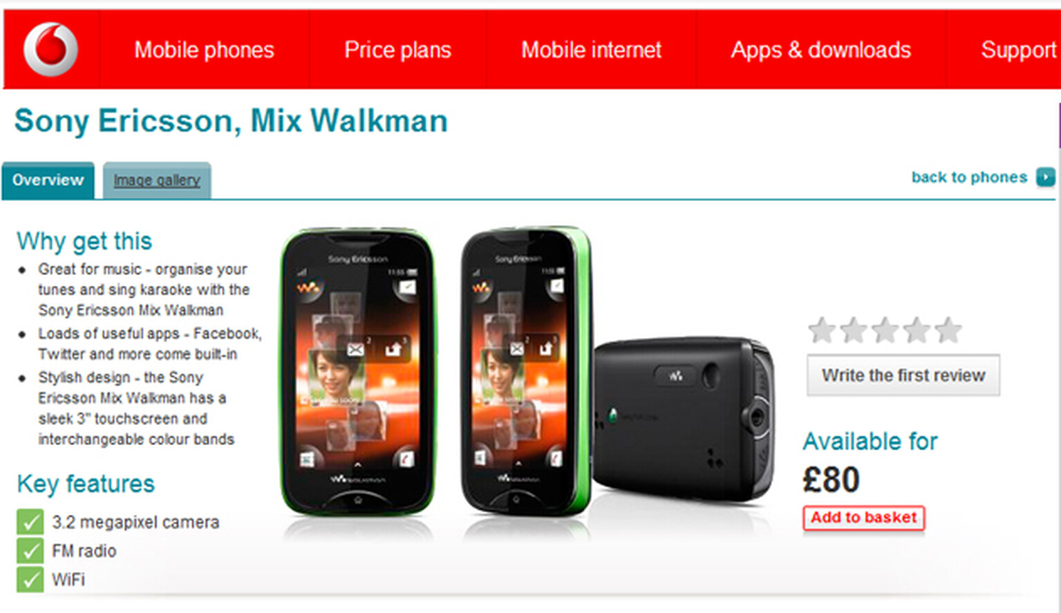 Sony Ericsson Mix Walkman available from Vodafone: Mini MP3 player for under £100