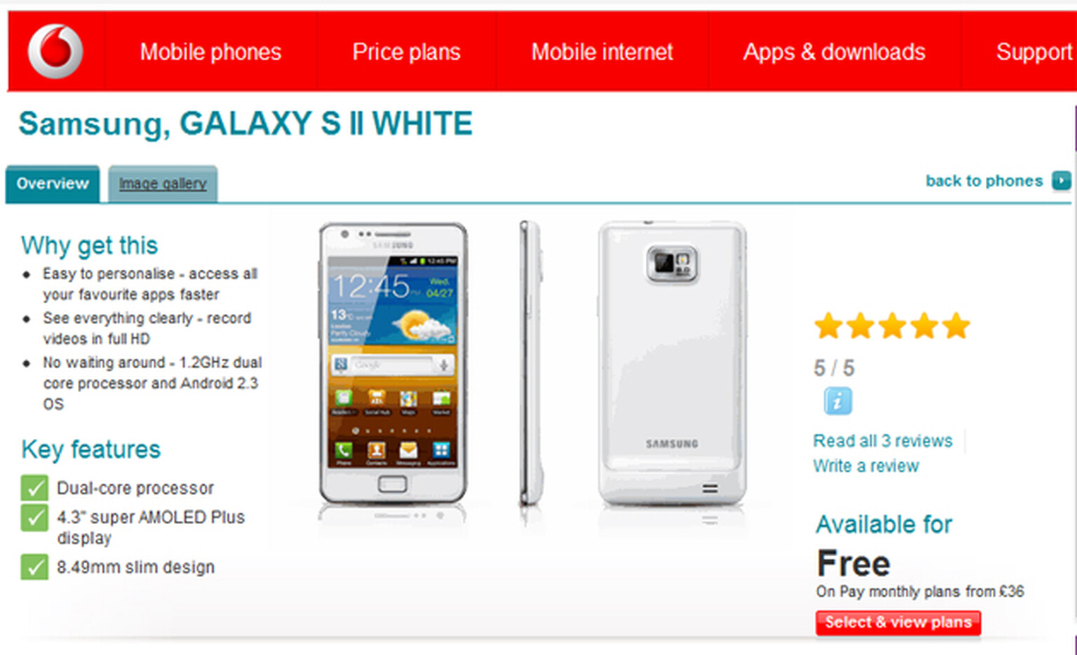 White Samsung Galaxy S2 touches down on Vodafone