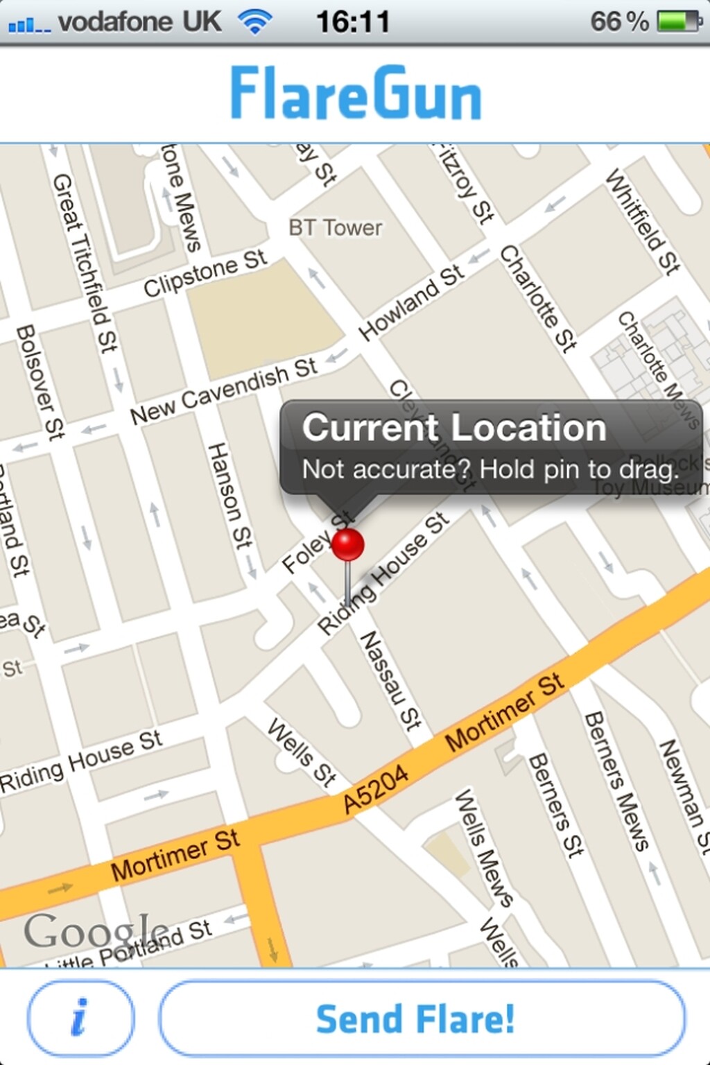 FlareGun - send your location via text