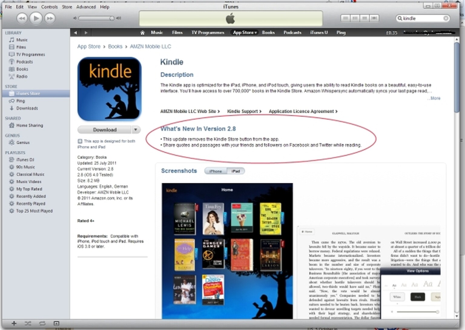 Amazon removes in-app purchases from Kindle app