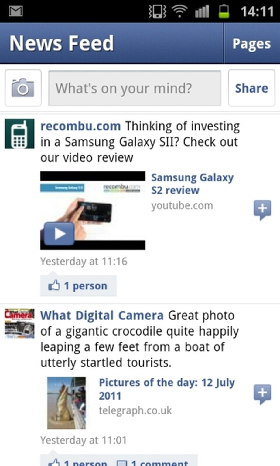 Facebook for Android app updated