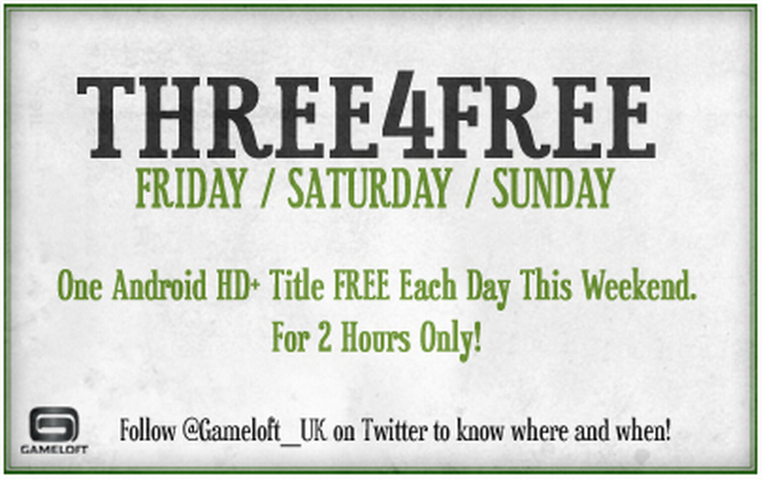 Gameloft UK is giving away one free Android game this Friday, Saturday and Sunday