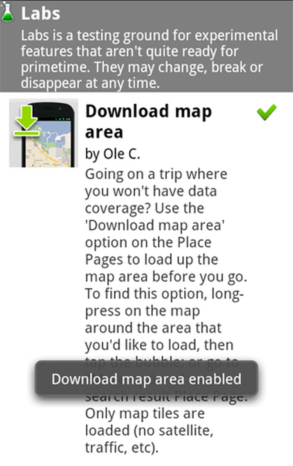 Google Maps 5.7 for Android: Download maps for offline viewing in Labs, public Transit Navigation beta and more