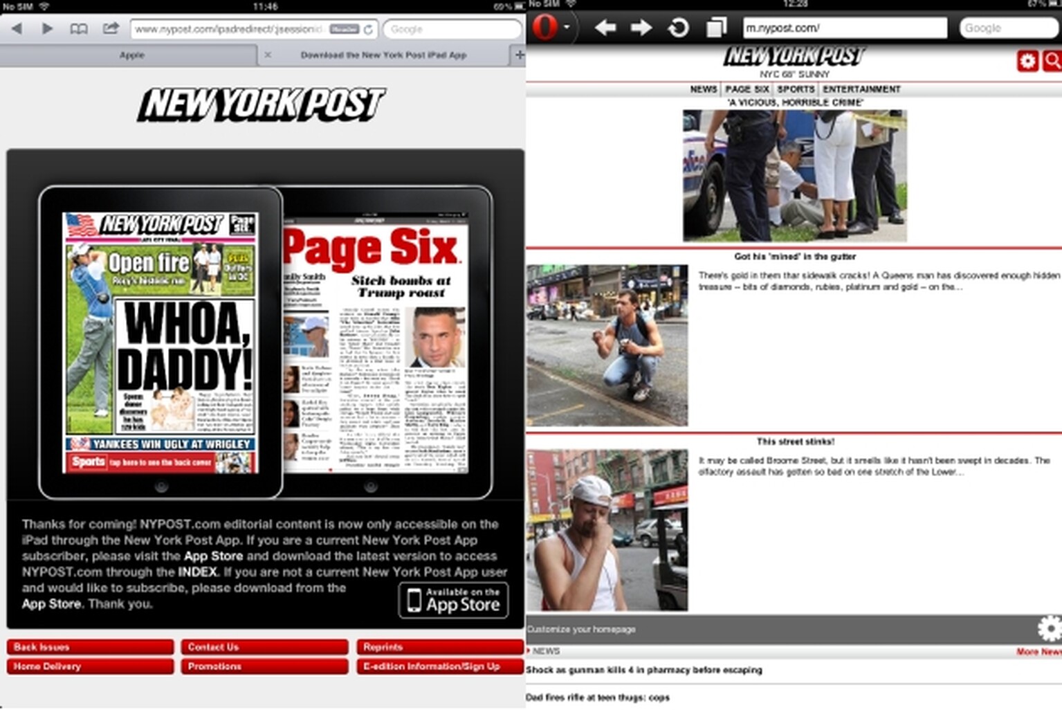 New York Post: charging for content depending on your device and browser