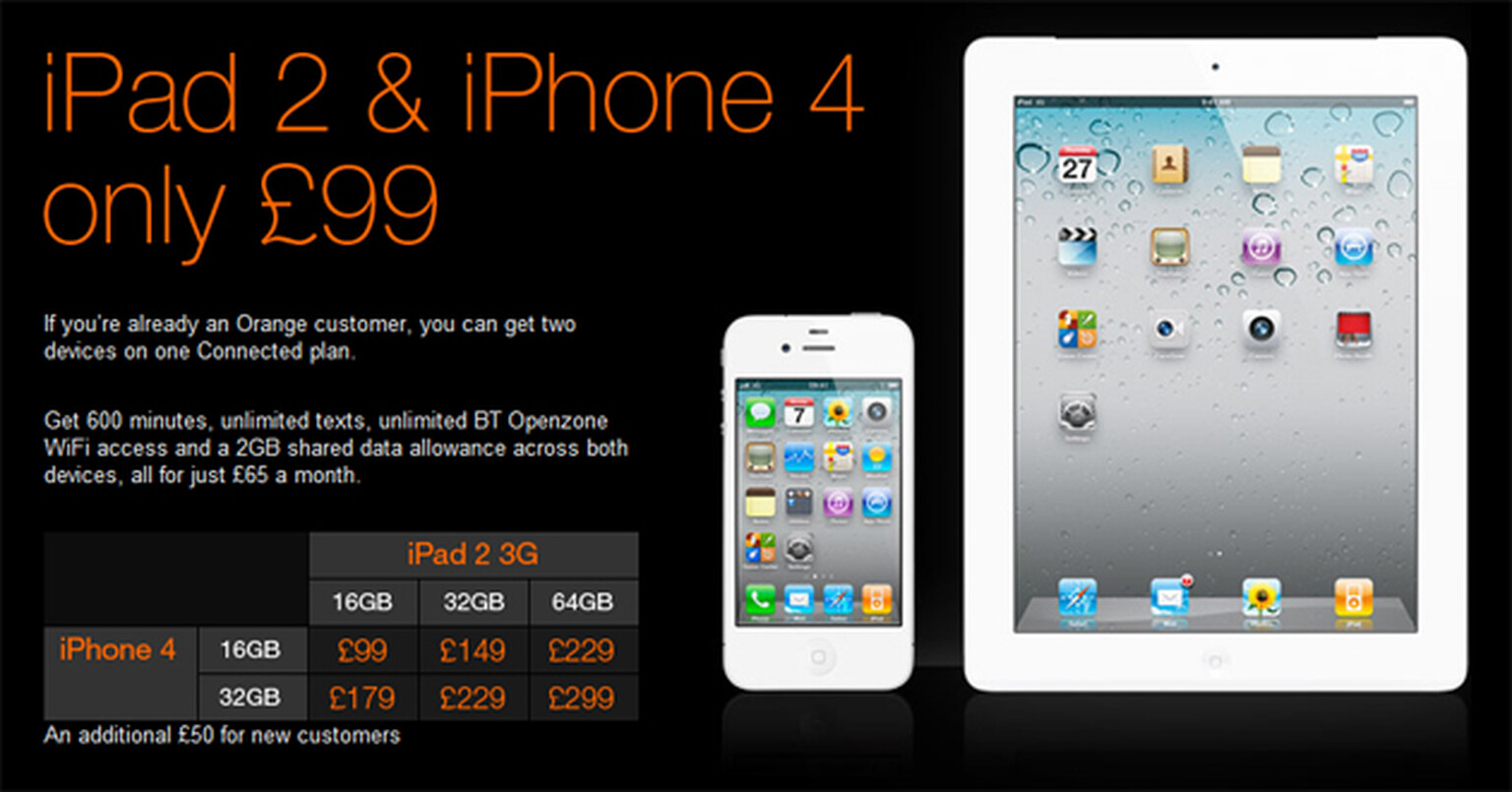 Orange gets Connected, launches iPhone 4 and iPad 2 on one plan: £99 for both on a £65 24 month contract