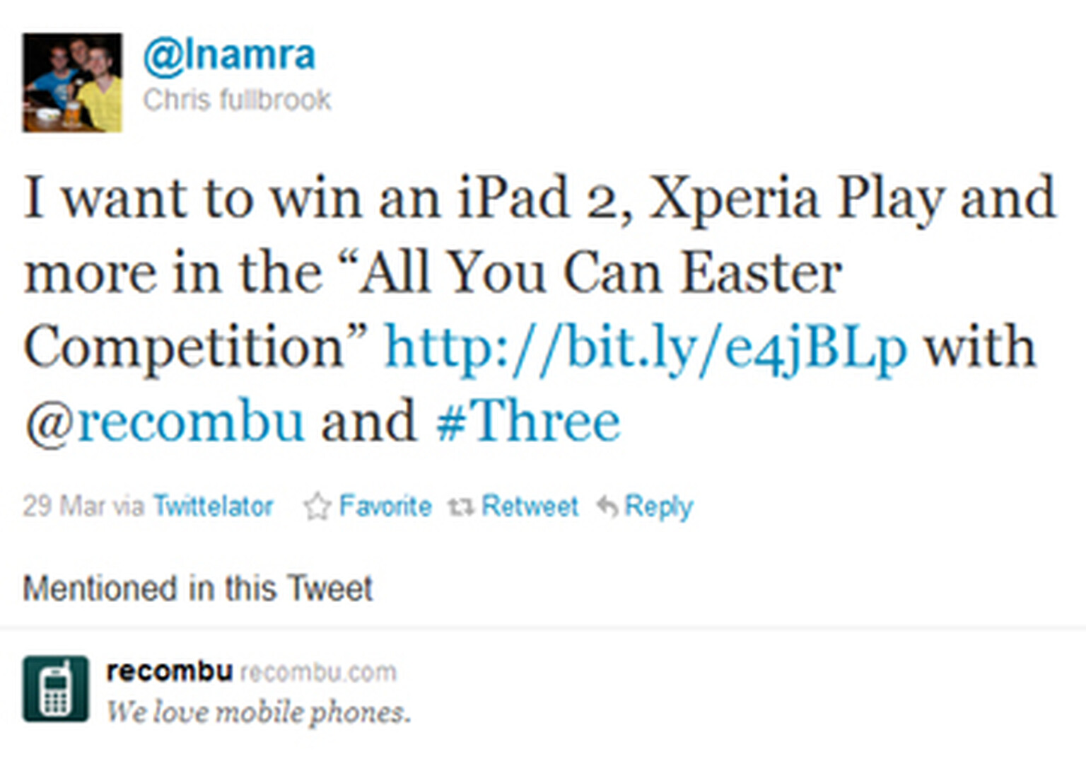 Recombu and Three’s All You Can Easter Eggstravaganza: The Winner