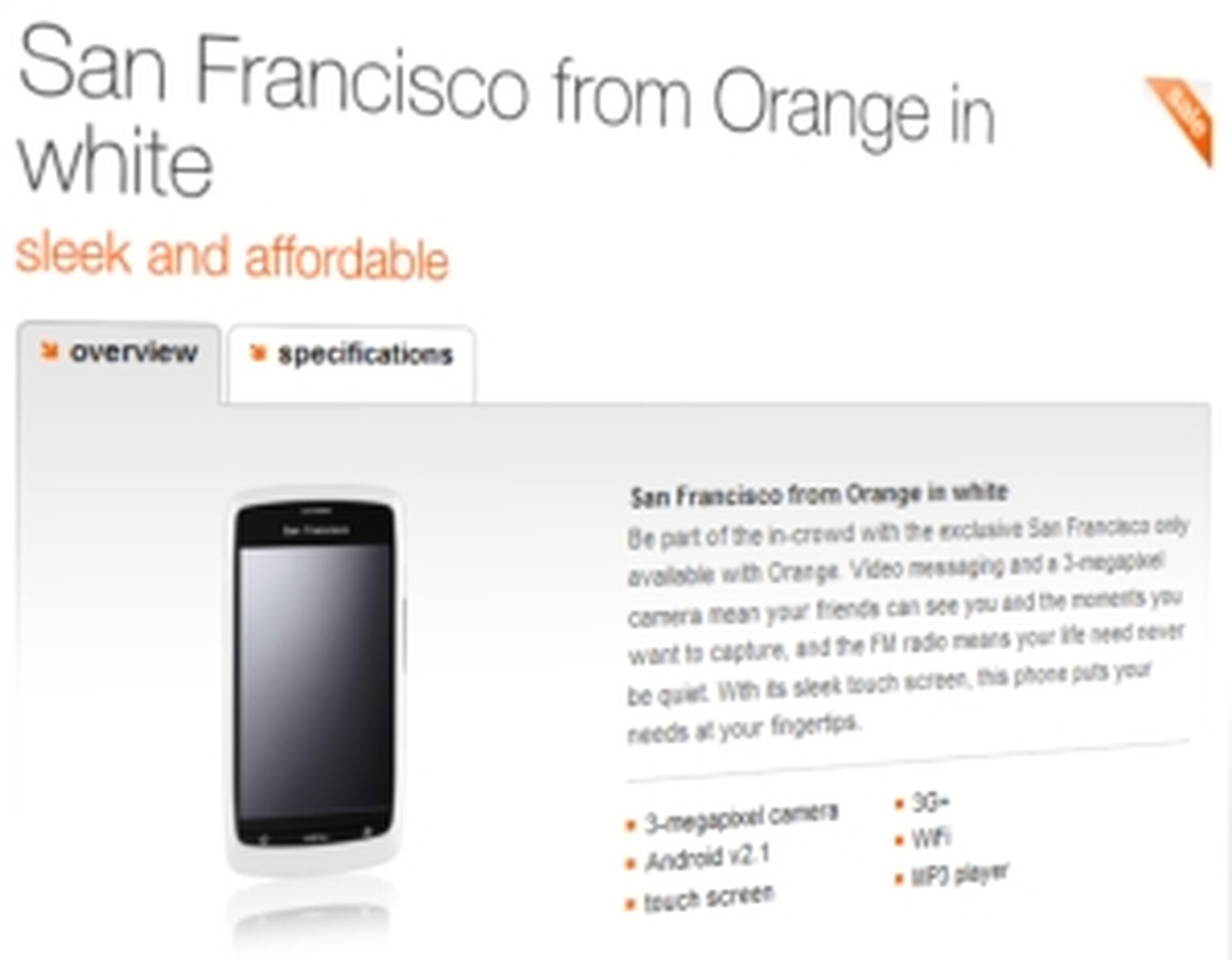 Orange San Francisco: Android phone now under £70