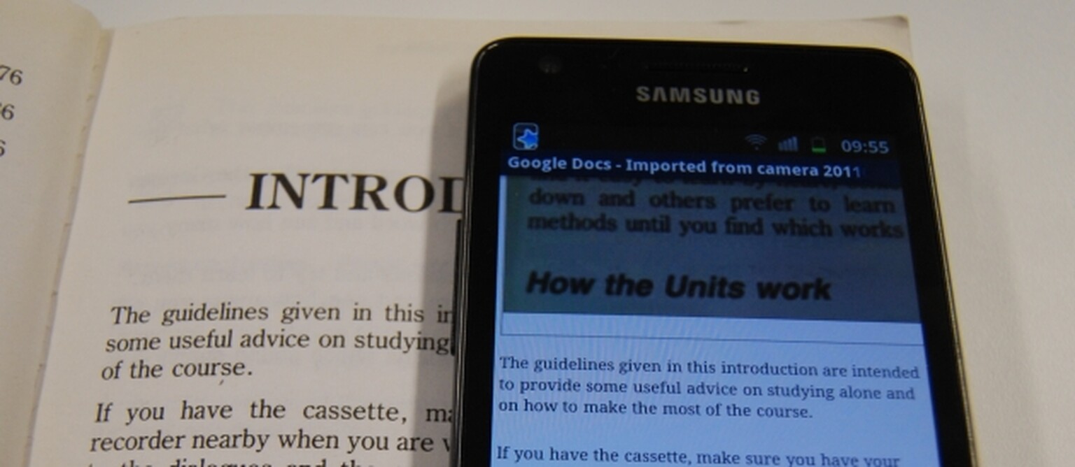 Google Docs Android app: Use your camera to scan text to docs