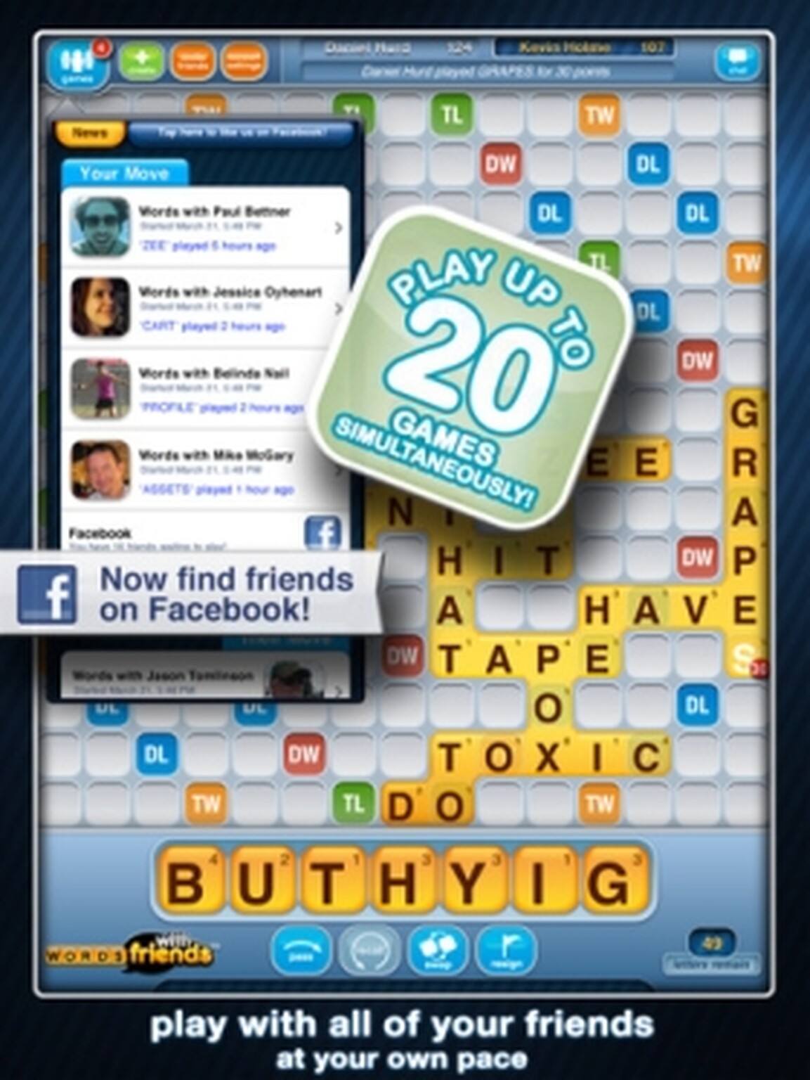 Words With Friends update connects to Facebook on iPhone and iPad