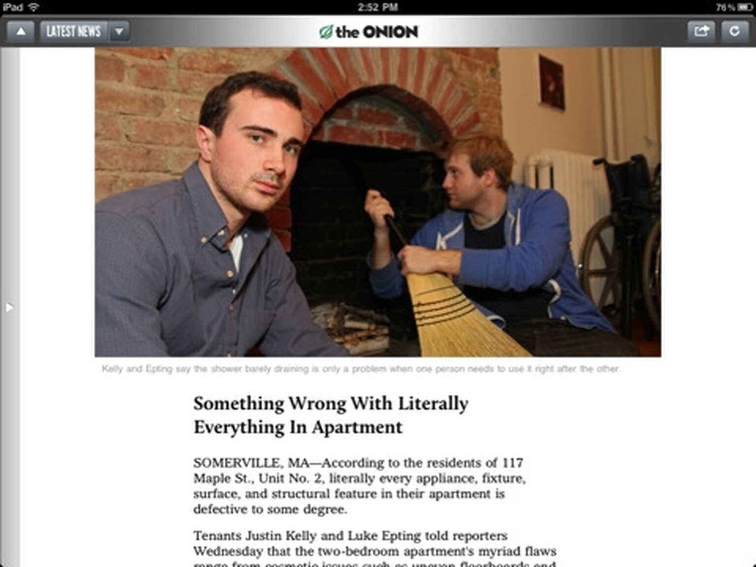 iPad 2 gets its own Onion app- satire not veg