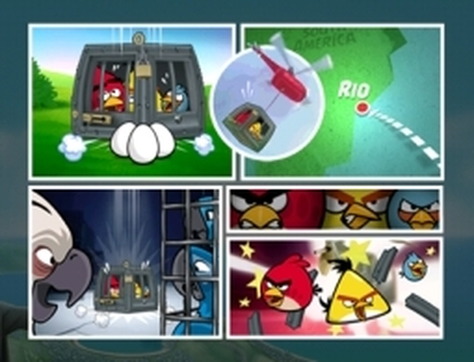 Angry Birds Rio: Flying to you on a samba beat. We play it and get stuck.