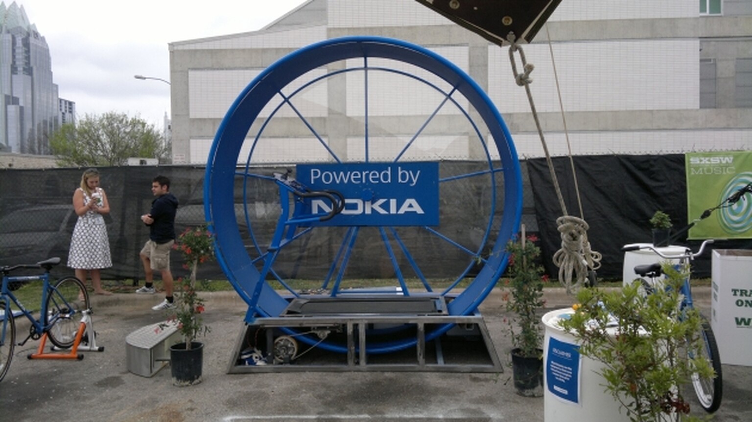 Human hamster wheel from Nokia charges your phone battery