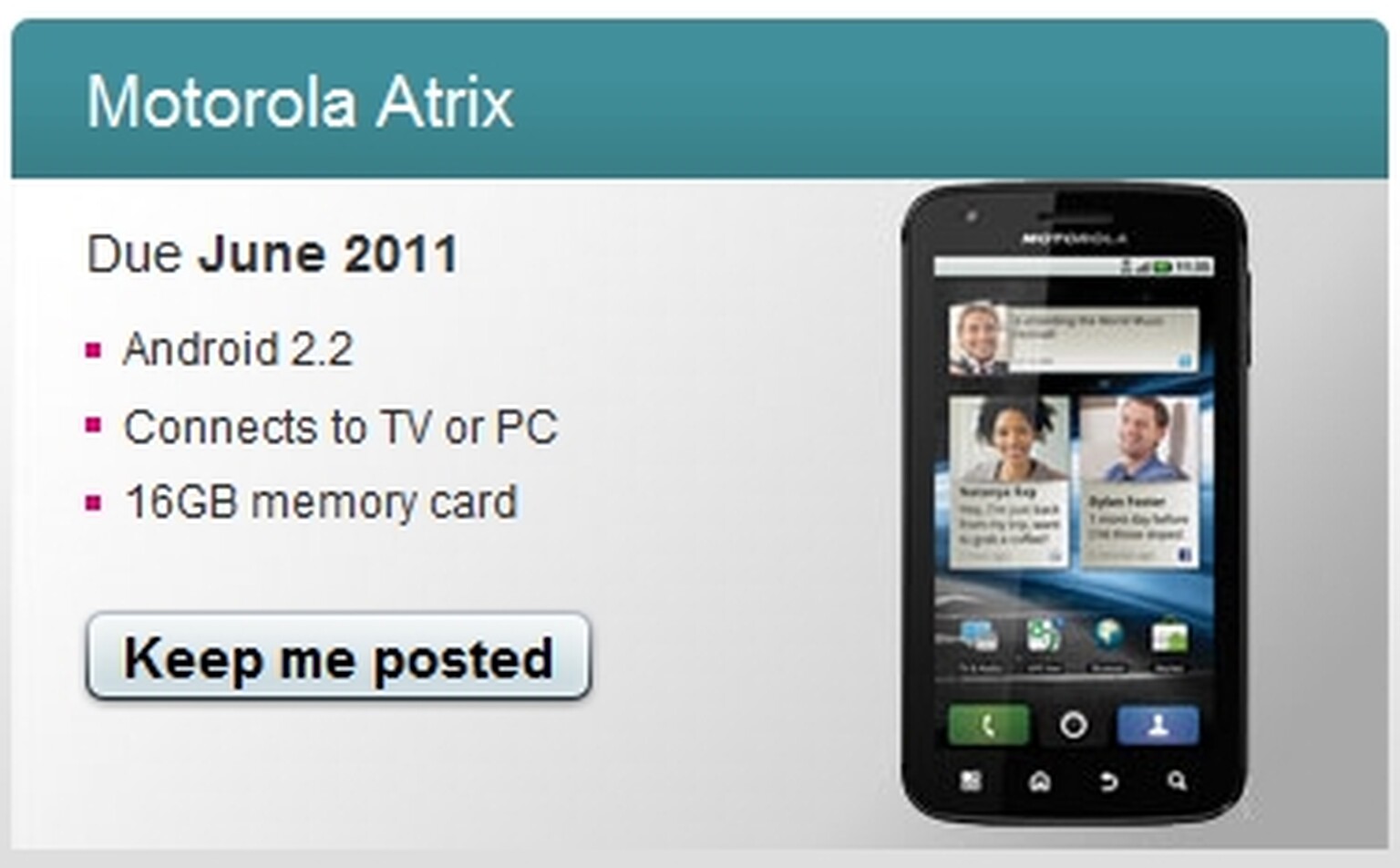 Motorola Atrix to come to T-Mobile