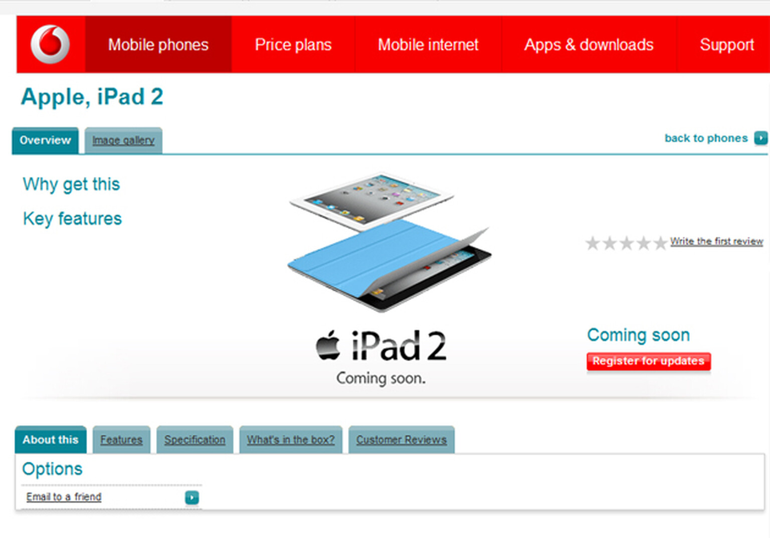 Official: Vodafone selling the iPad 2 in the UK