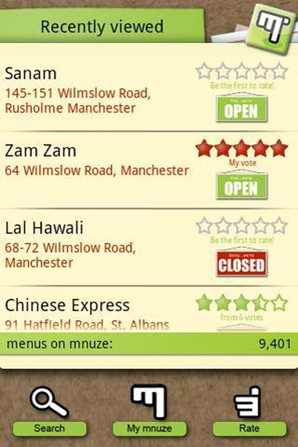 Mnuze for Android replaces all those takeaway menus – coming soon to iPhone and BlackBerry