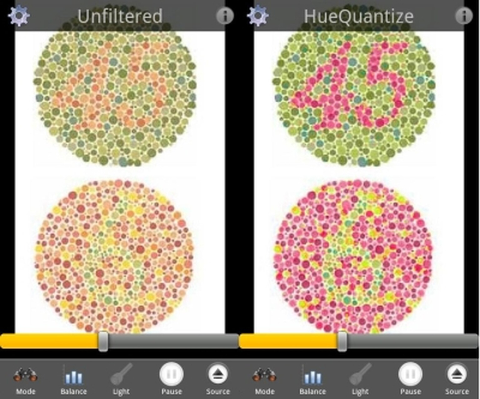 Colour-blindness help from augmented reality phone apps