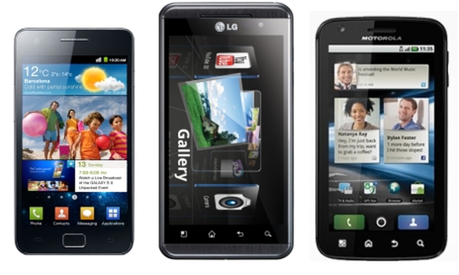 Samsung Galaxy S II vs Motorola Atrix vs LG Optimus 3D