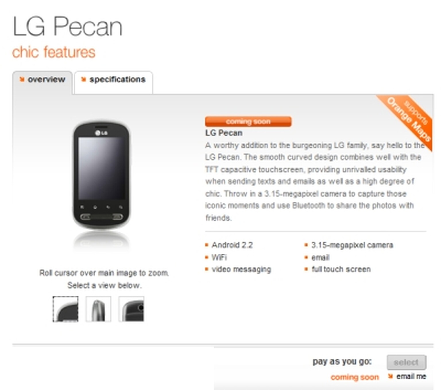 Meet Orange's latest affordable Android phone, the LG Pecan