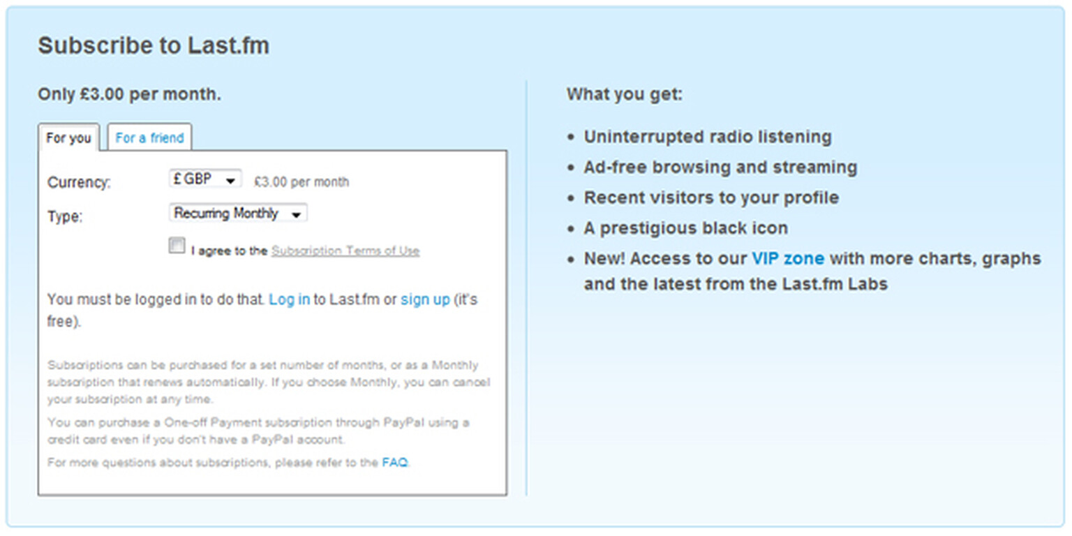Last.fm radio to cost £3 a month on iPhone and Android from the 15th of February
