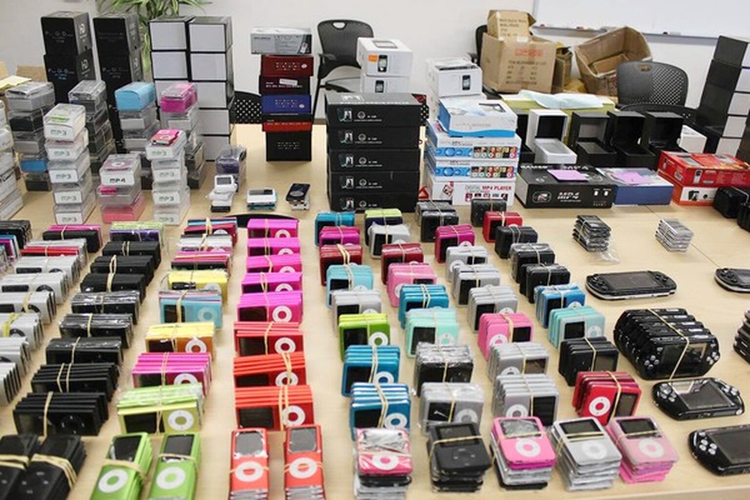 Los Angeles Police in massive haul of fake Apple gear.