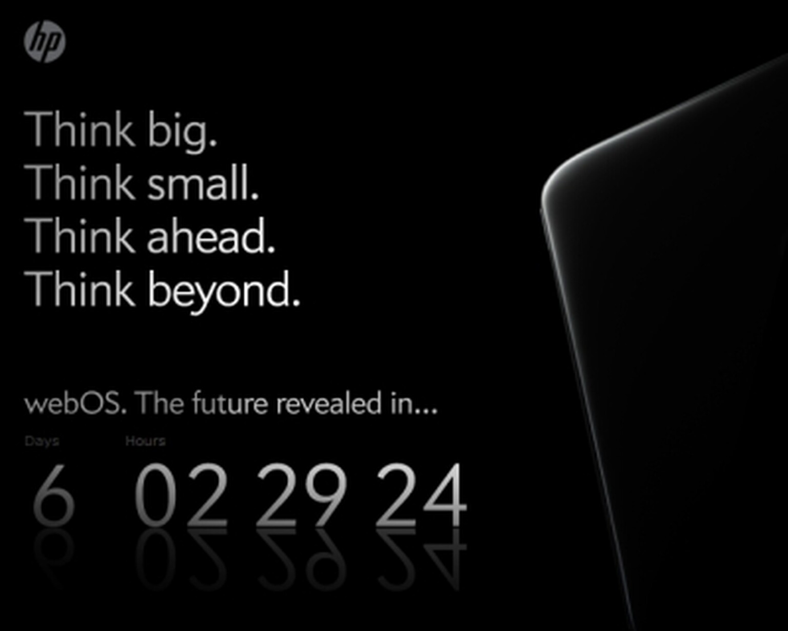 HP counts down to Palm event: HP tablet and 'the future of webOS'