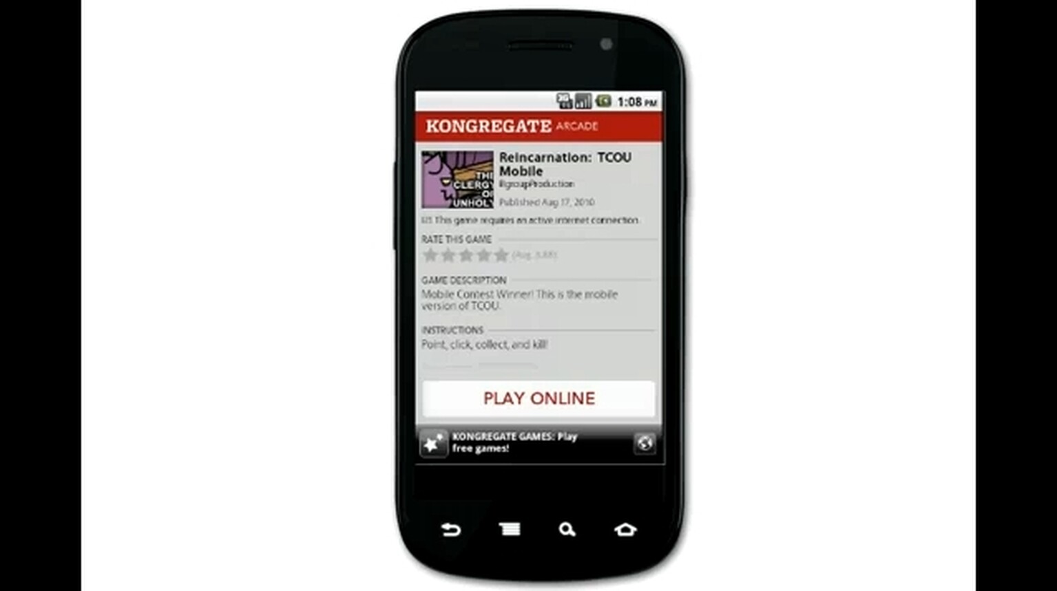 Kongregate Arcade removed from Android Market after just one day