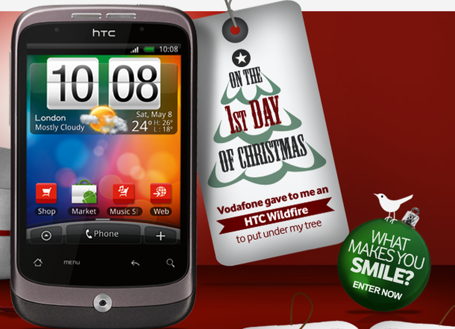 Win an HTC Wildfire with Vodafone's smiley Twitter competition