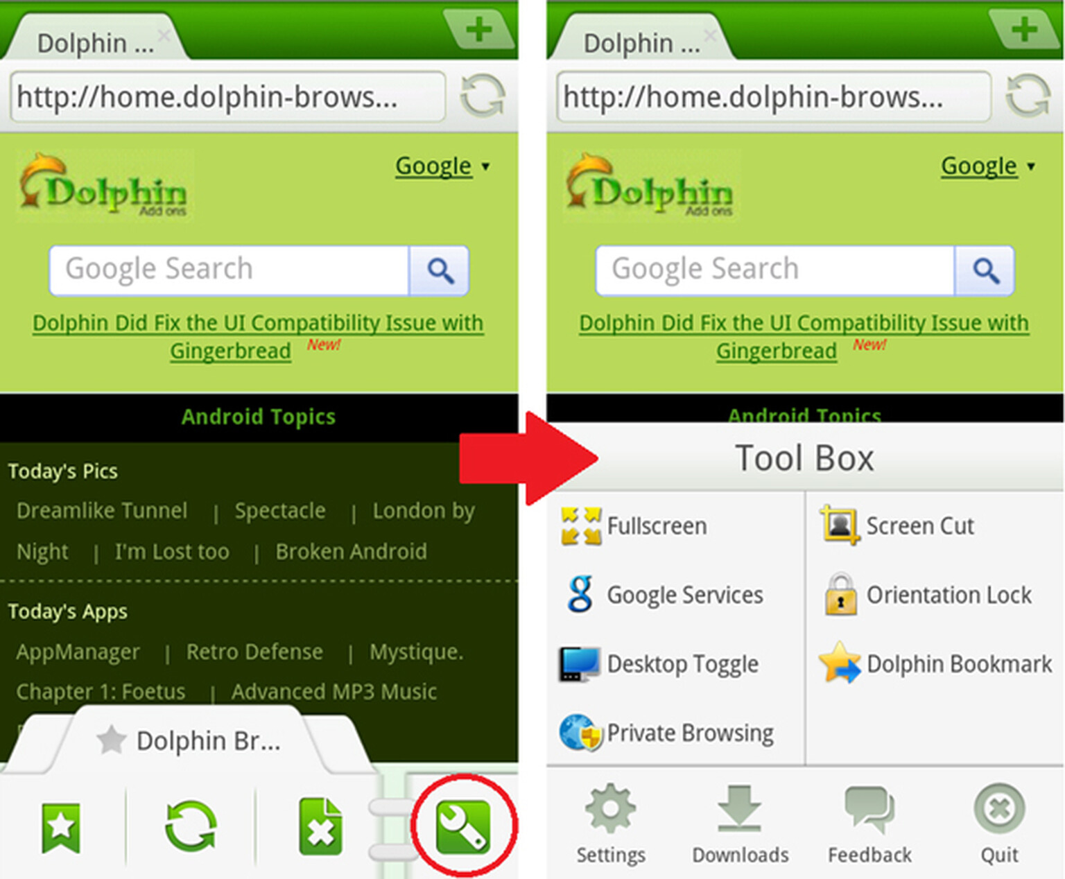Dolphin Browser Mini gets previewed: Gesture-driven Android browser speeds up