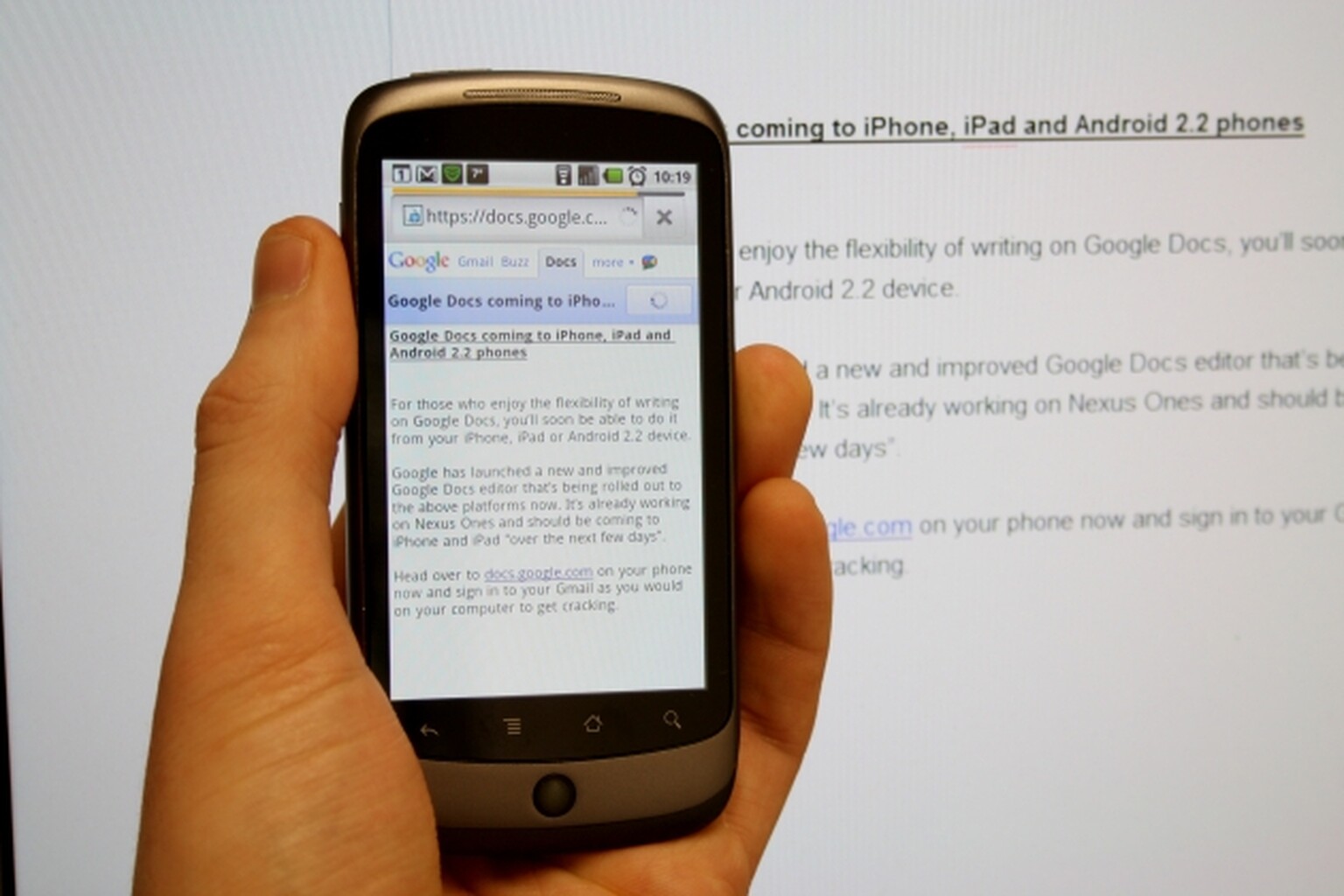Google Docs coming to iPhone, iPad and Android 2.2 phones