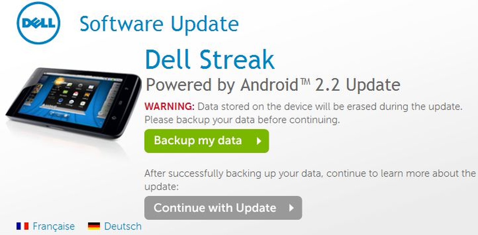 Dell Streak to get Android 2.2 (Froyo) update in the UK this month