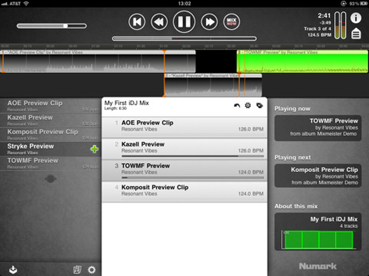 Numark's iDJ app builds mixtapes from your iPad music library