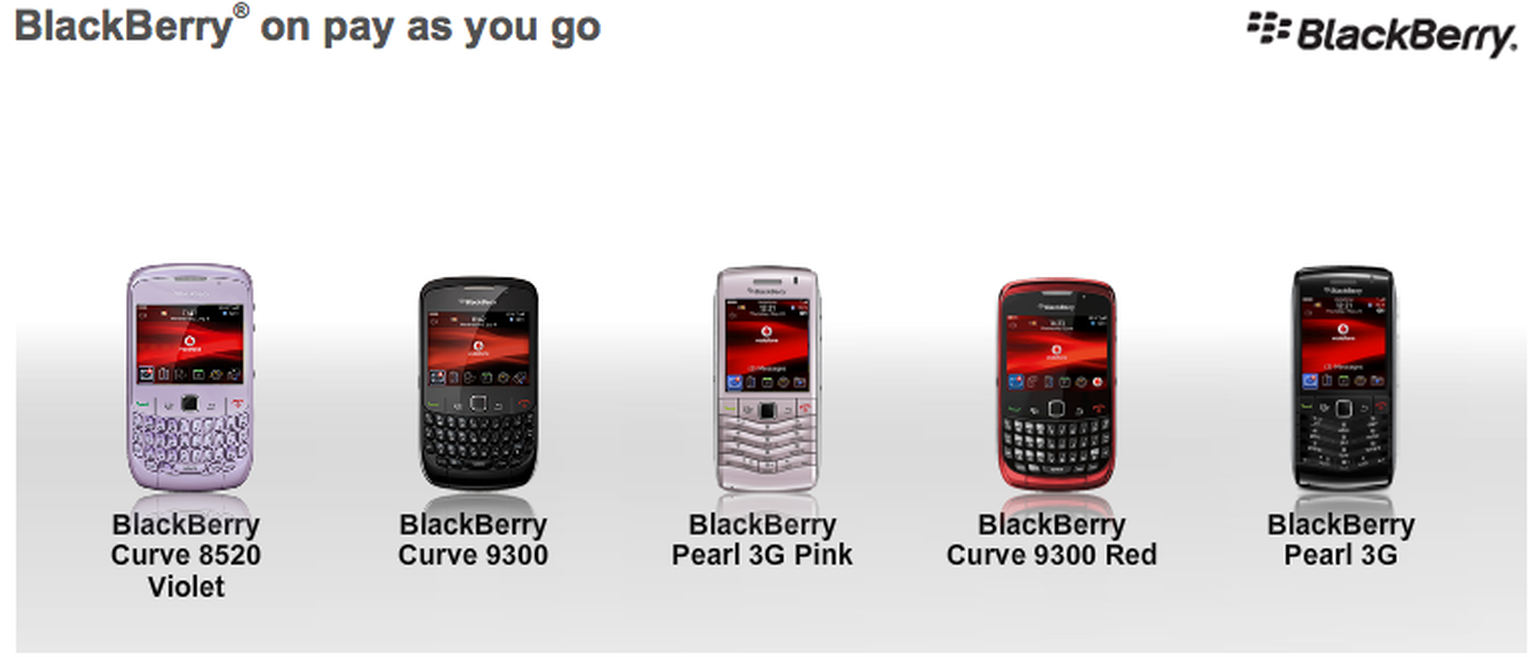 Vodafone launches UK BlackBerry pay as you go deals