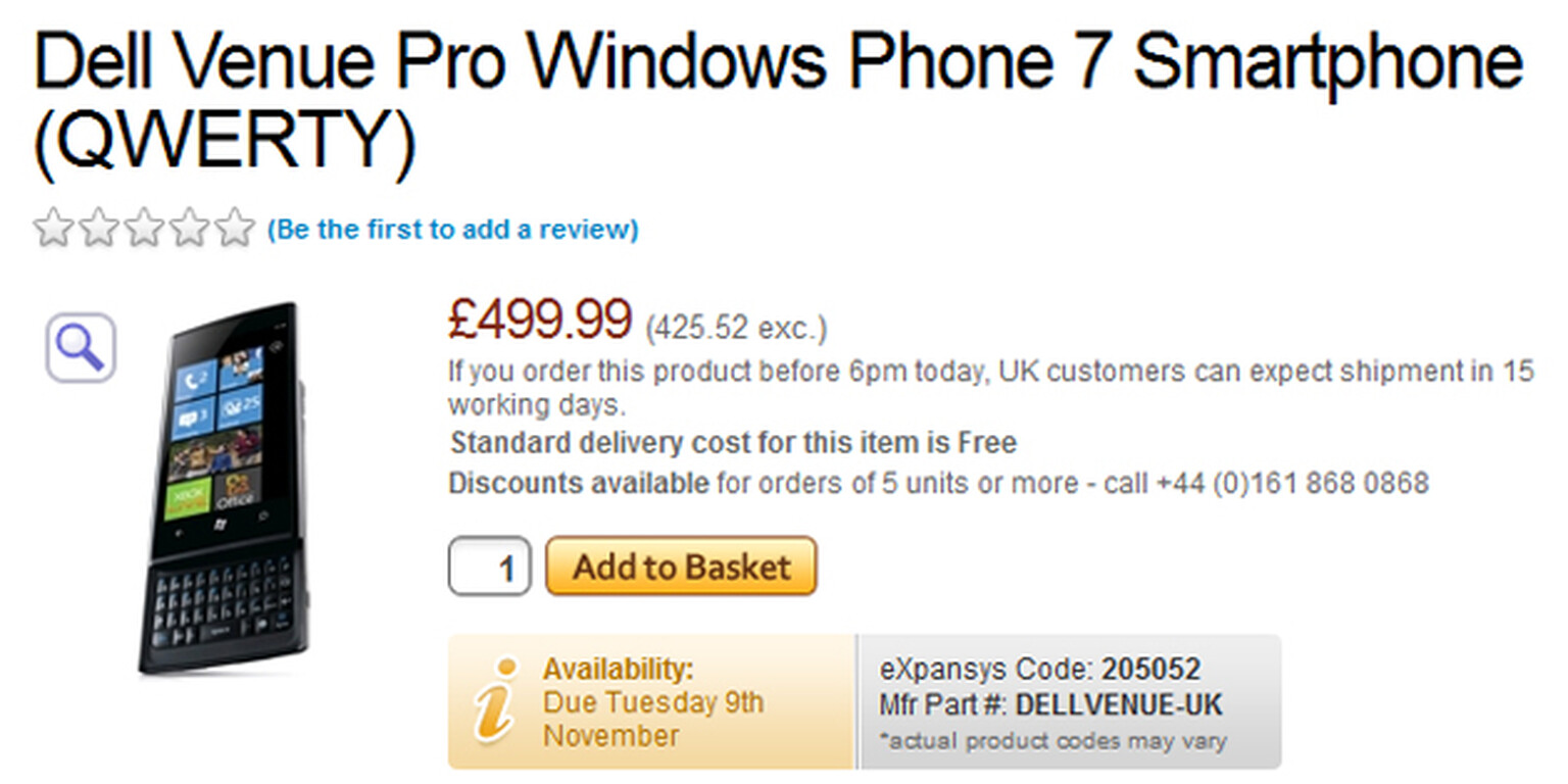 Dell Venue Pro pops up on Expansys UK for £500, new spec listed