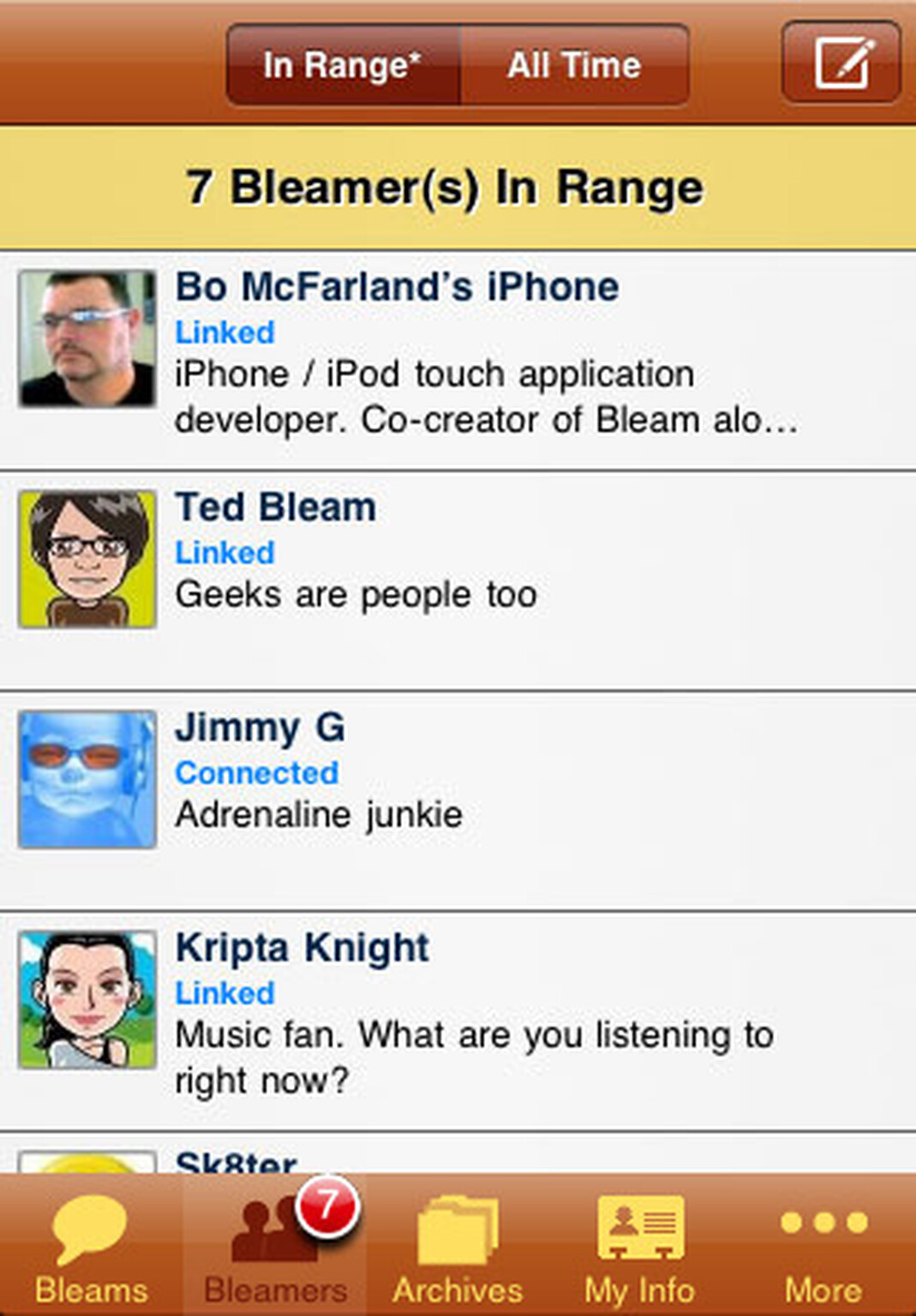 Bleam for iPhone lets you share stuff with friends locally