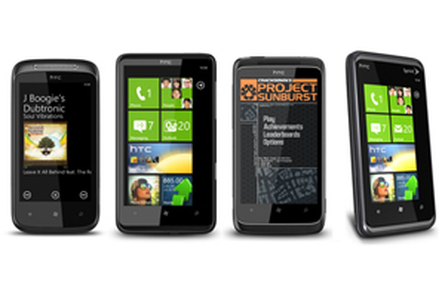 HTC 7 Mozart  vs HTC HD7 vs HTC 7 Trophy  vs HTC 7 Pro