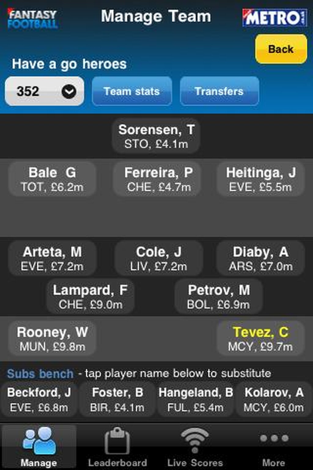 Metro launches Fantasy Football app for iPad and iPhone